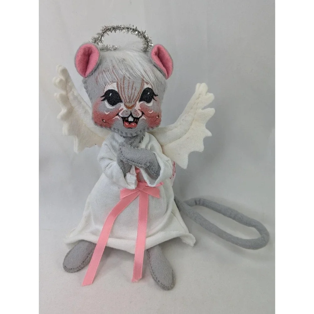 Annalee Mouse Angel Plush White Gown Halo 7 Inch 1994‎ Stuffed Animal Toy